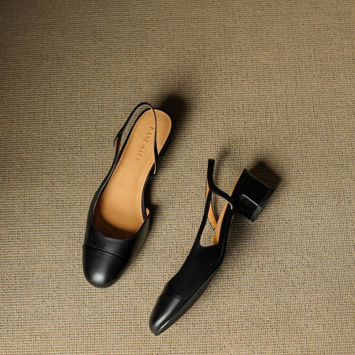 Fleur | Leren Pumps Dames Slingback Blokhak