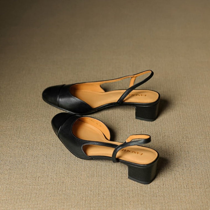 Fleur | Leren Pumps Dames Slingback Blokhak
