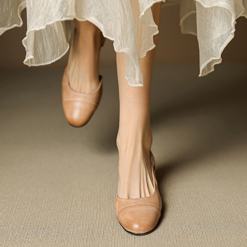 Fleur | Leren Pumps Dames Slingback Blokhak