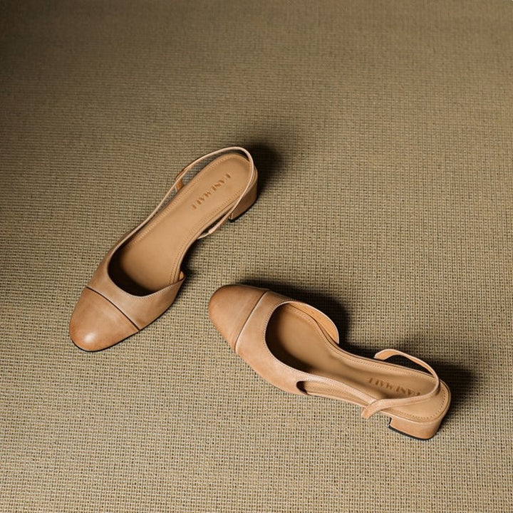 Fleur | Leren Pumps Dames Slingback Blokhak