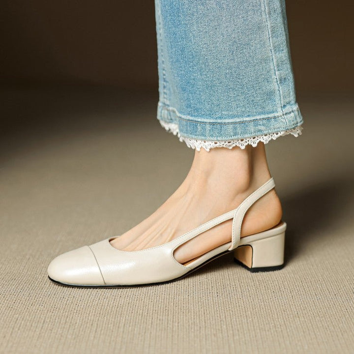 Fleur | Leren Pumps Dames Slingback Blokhak