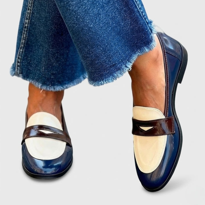 Fleur | Penny Loafers Dames Lak Tweekleurig