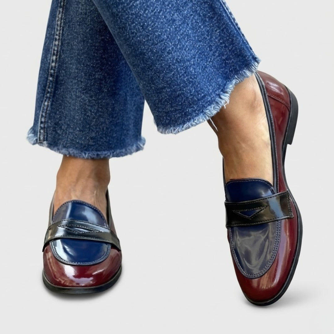 Fleur | Penny Loafers Dames Lak Tweekleurig