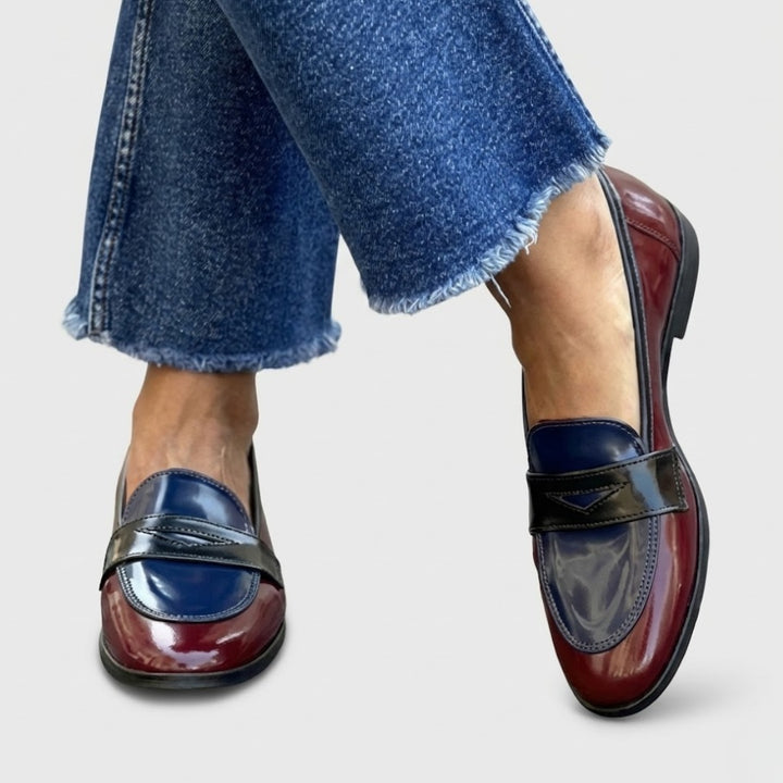 Fleur | Penny Loafers Dames Lak Tweekleurig