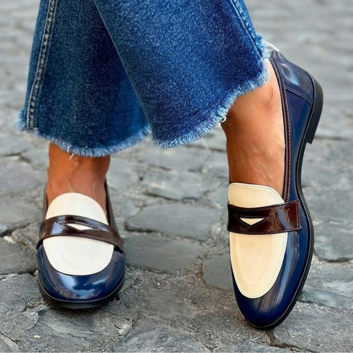 Fleur | Penny Loafers Dames Lak Tweekleurig