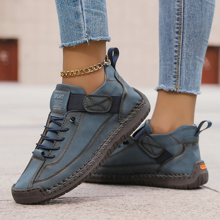 Fleur | Veterschoenen Dames Suède Platte Zool