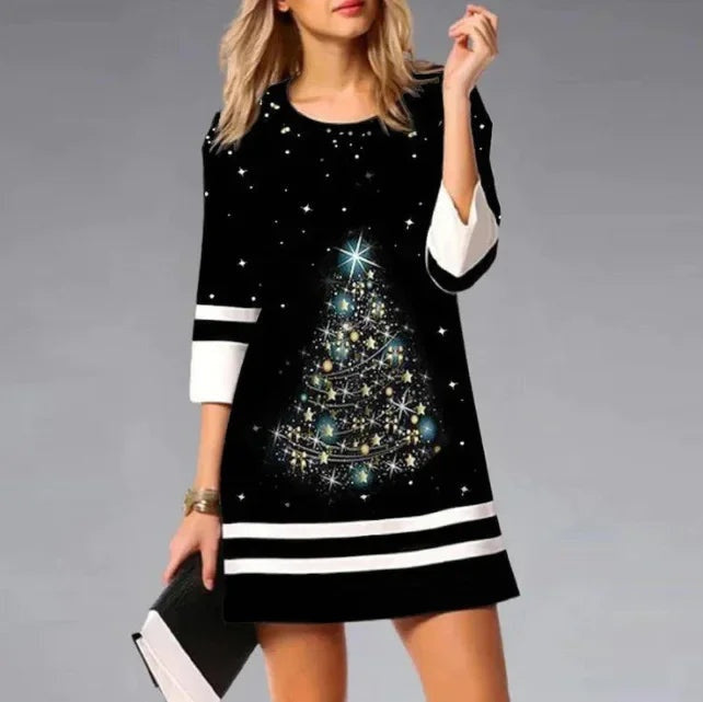 Florence | Women's Christmas Party Dress with Sequin Reindeer