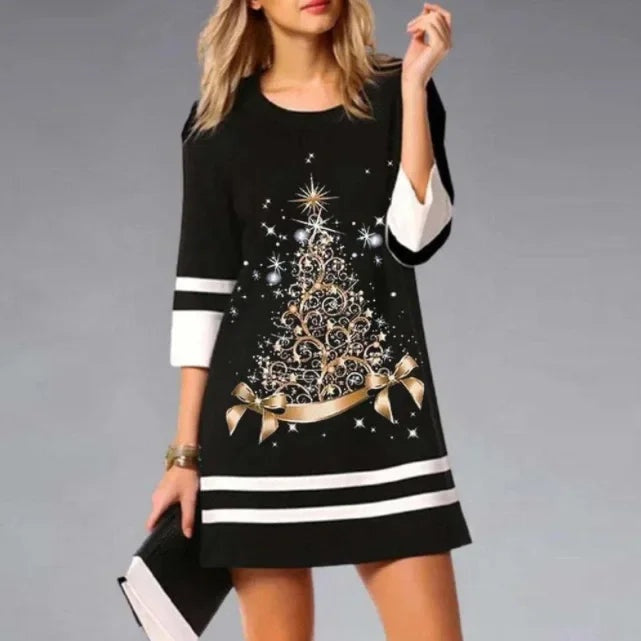 Florence | Women's Christmas Party Dress with Sequin Reindeer