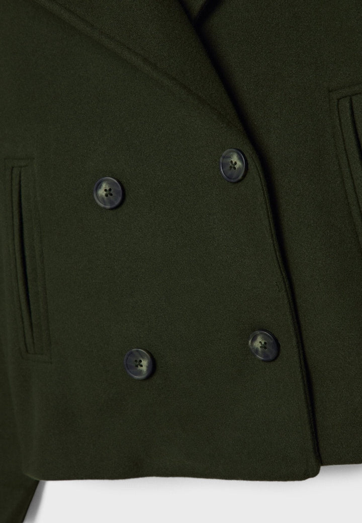 Florence | Women's Cropped Wool-Look Peacoat Double-Breasted