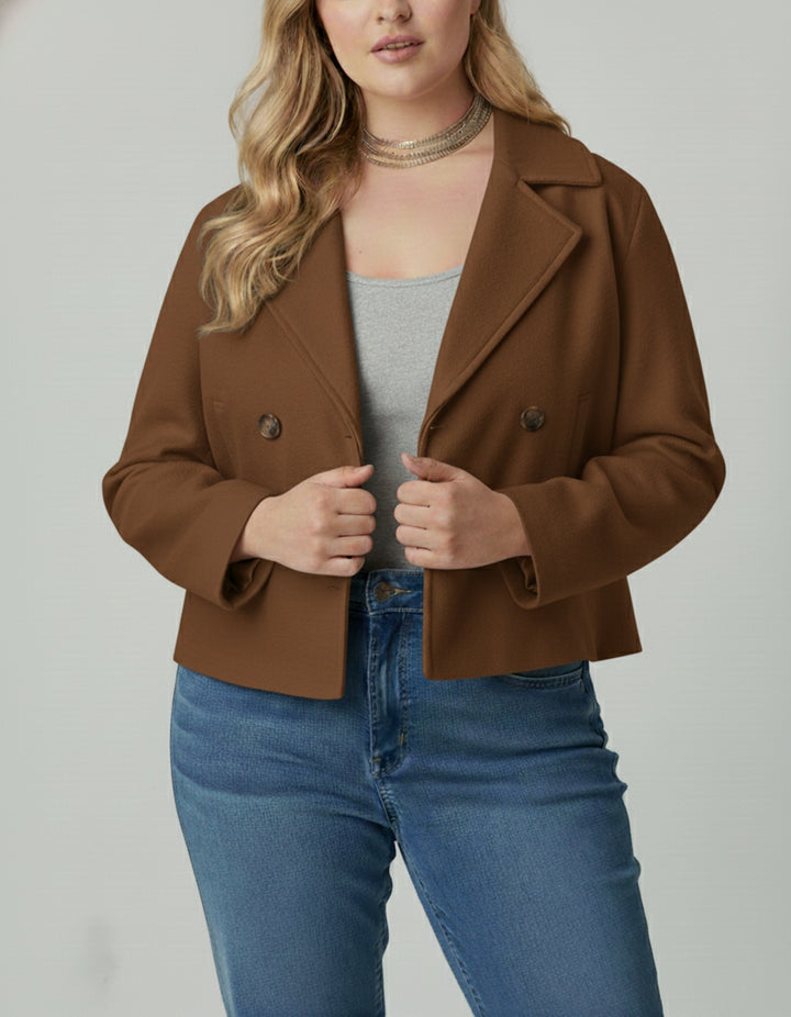 Florence | Women's Cropped Wool-Look Peacoat Double-Breasted