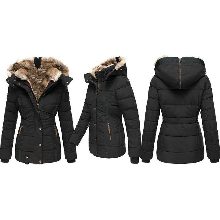 Florence | Women's Fitted Down Puffer Jacket with Faux Fur Hood