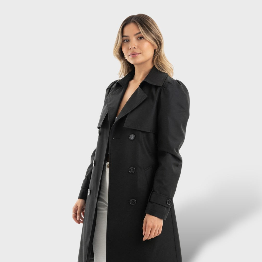 Florence | Women's Long Trench Coat Double-Breasted with Belt