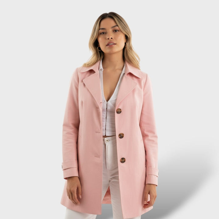 Florence | Women's Long Trench Coat Double-Breasted with Belt