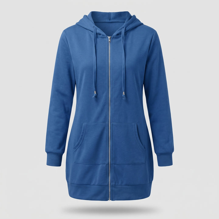 Genevieve | Women's Long Zip Up Hoodie with Fleece Lining