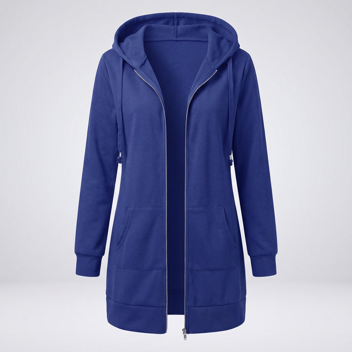 Genevieve | Women's Long Zip Up Hoodie with Fleece Lining