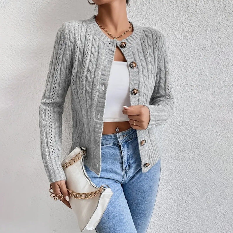Gwendolyn | Women's Cropped Cable Knit Cardigan Sweater