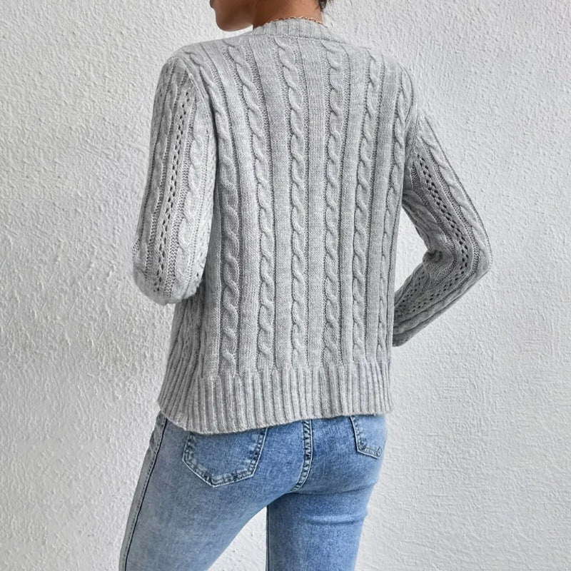 Gwendolyn | Women's Cropped Cable Knit Cardigan Sweater