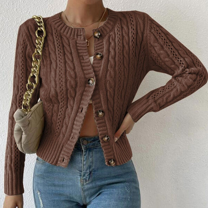 Gwendolyn | Women's Cropped Cable Knit Cardigan Sweater