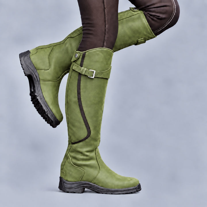 Gwendolyn | Women's Knee High Riding Boots with Buckle Strap