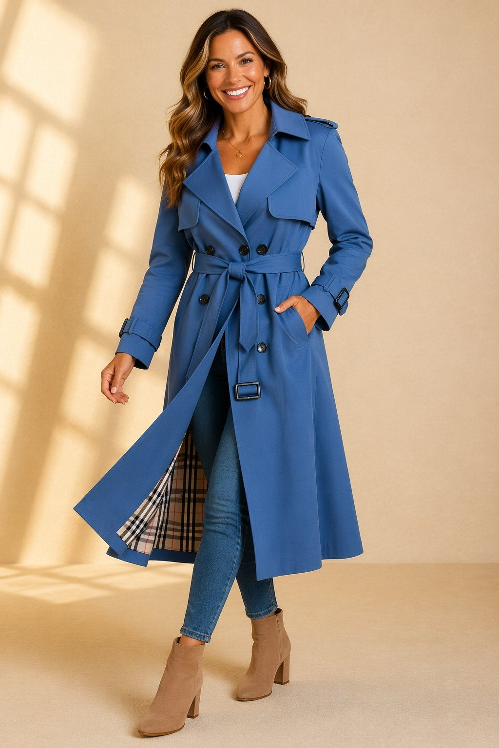Harriet | Women's Double-Breasted Trench Jacket with Belt