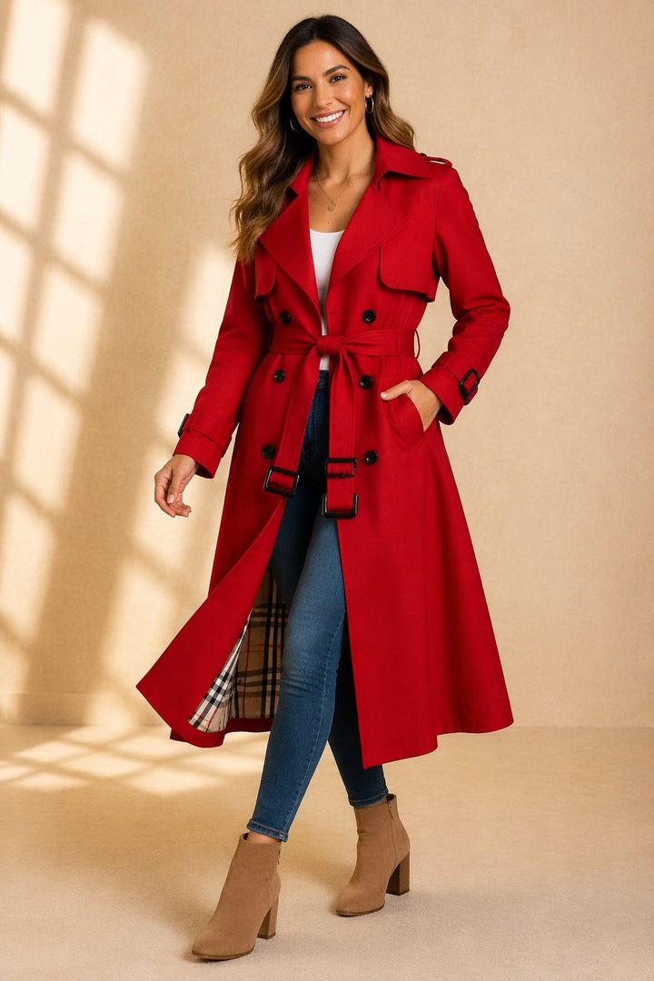 Harriet | Women's Double-Breasted Trench Jacket with Belt