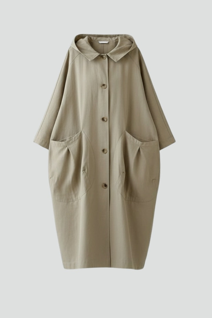 Henrietta | Women's Oversized Hooded Trench Coat with Pockets