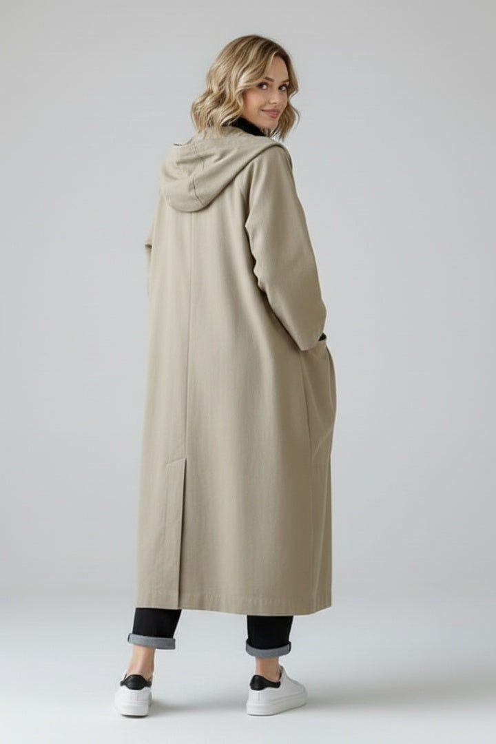 Henrietta | Women's Oversized Hooded Trench Coat with Pockets