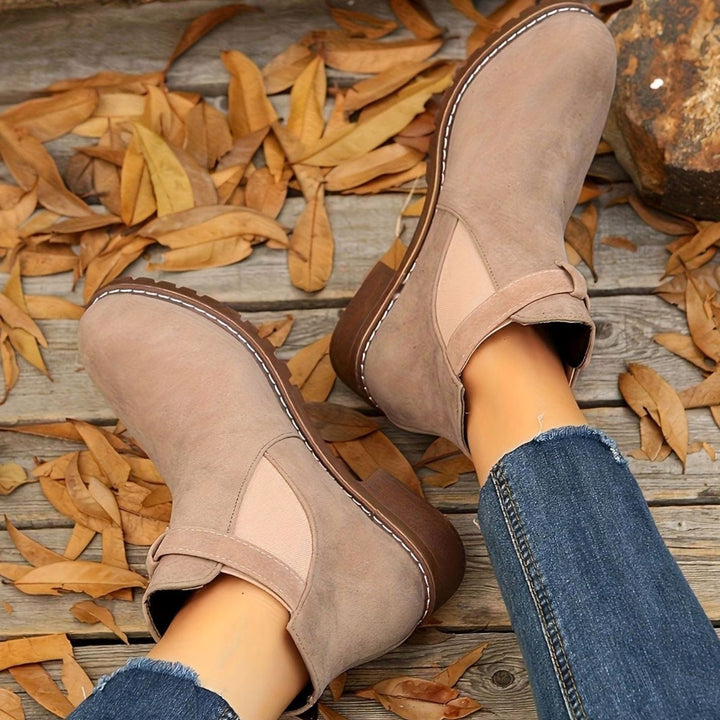 Henrietta | Women's Suede-Look Chelsea Ankle Boots with Buckle Strap