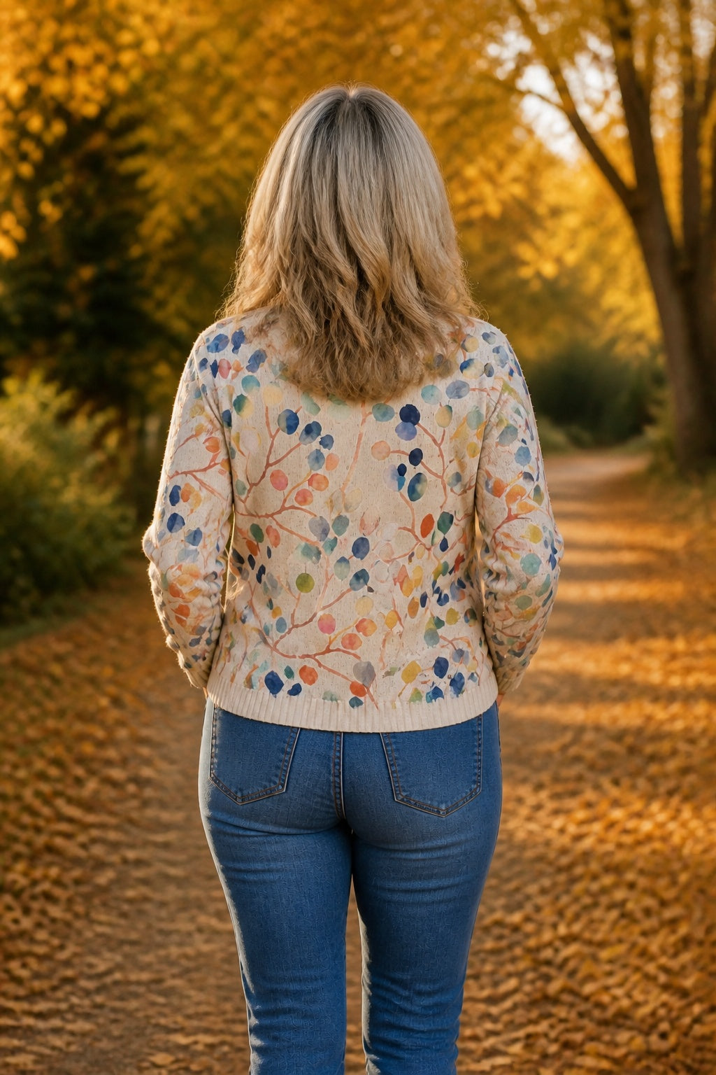 Henrietta | Women's Zip Up Cardigan Sweater Botanical Print