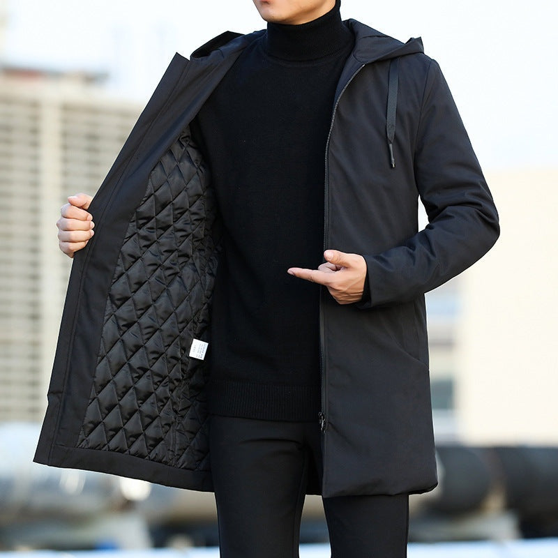 Hugo | Men's Mid-Length Parka Jacket Winter Coat with Hood