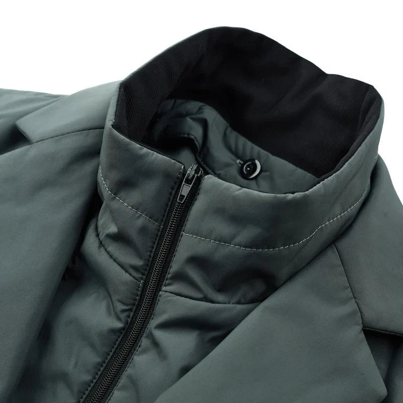 Ignatius | Men's Quilted Down Jacket Blazer Style with Flap Pockets