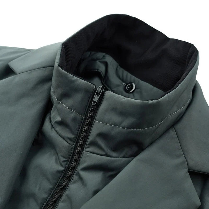 Ignatius | Men's Quilted Down Jacket Blazer Style with Flap Pockets