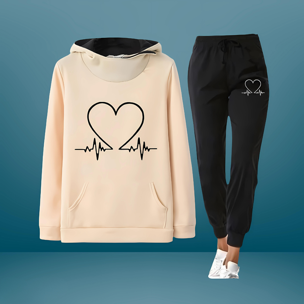 Ilse | Trainingspakken Dames Hoodie met Hartprint