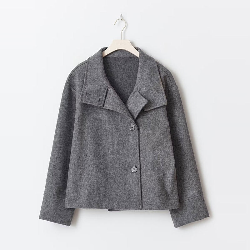 Imogen | Women's Double-Breasted Short Peacoat with High Collar