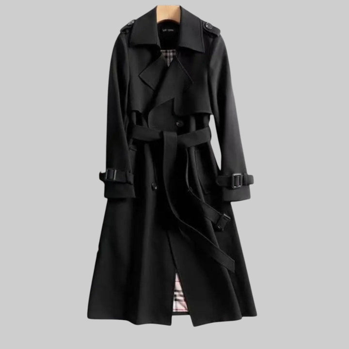 Imogen | Women's Long Double-Breasted Trench Jacket with Belt