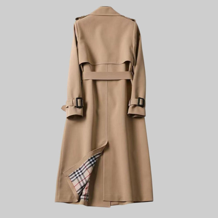 Imogen | Women's Long Double-Breasted Trench Jacket with Belt