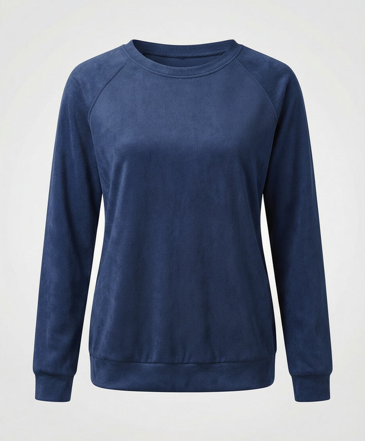 Ines | Women's Plain Crewneck Sweatshirt with Raglan Sleeves