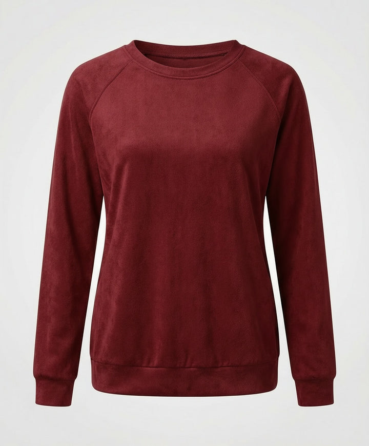 Ines | Women's Plain Crewneck Sweatshirt with Raglan Sleeves