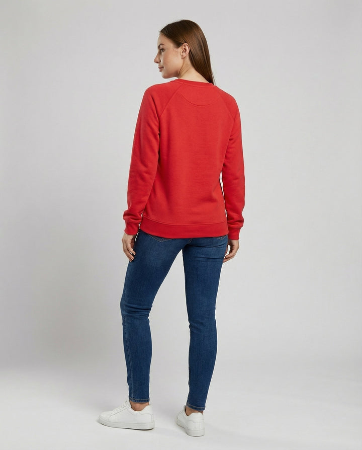 Ines | Women's Plain Crewneck Sweatshirt with Raglan Sleeves