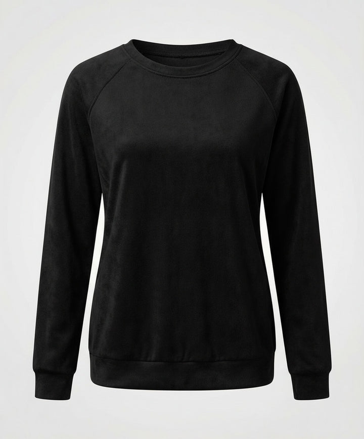 Ines | Women's Plain Crewneck Sweatshirt with Raglan Sleeves