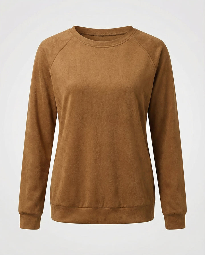Ines | Women's Plain Crewneck Sweatshirt with Raglan Sleeves