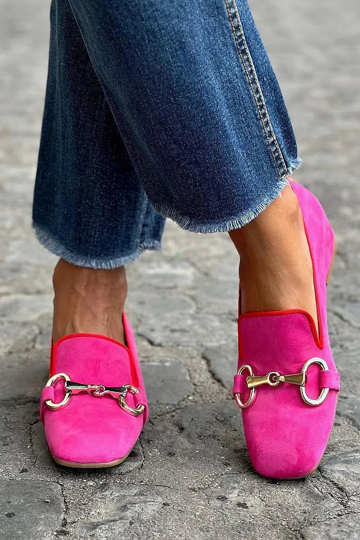 Ines | Women's Suede Moccasin Loafers Flats with Horsebit