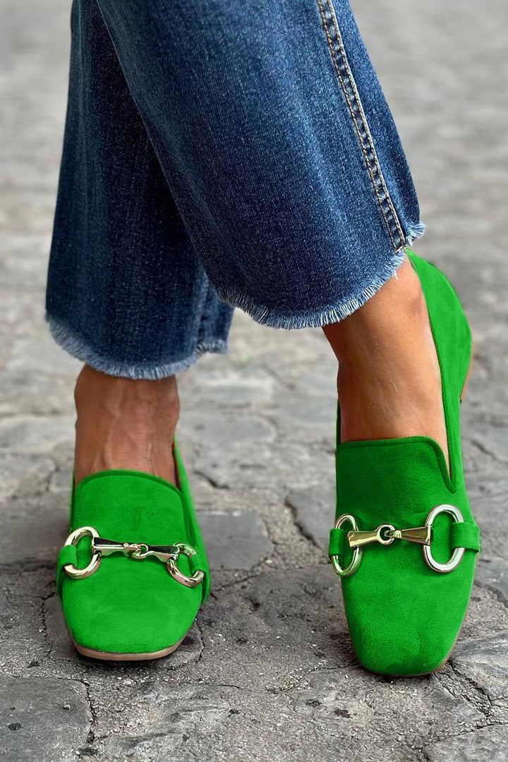 Ines | Women's Suede Moccasin Loafers Flats with Horsebit