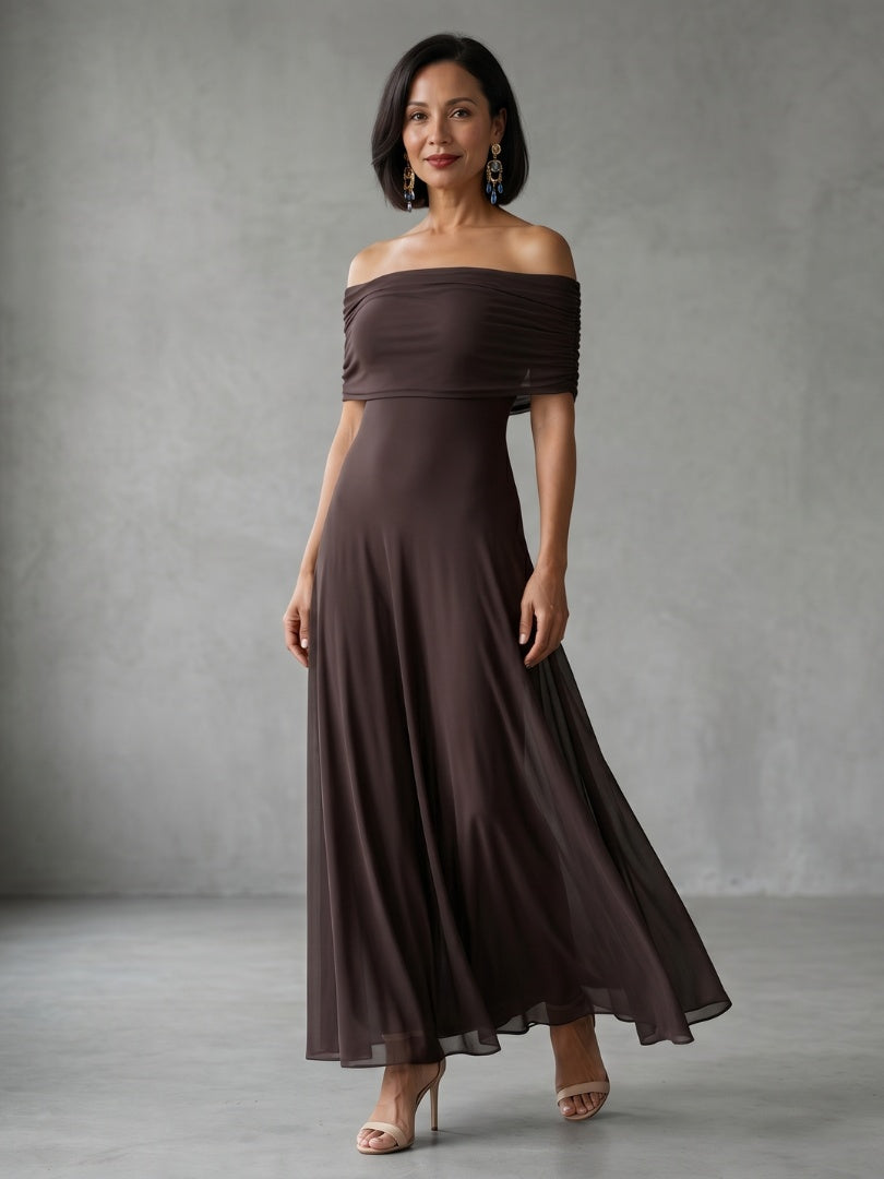 Iris | Avondjurken Feestjurken Dames Off Shoulder Maxi