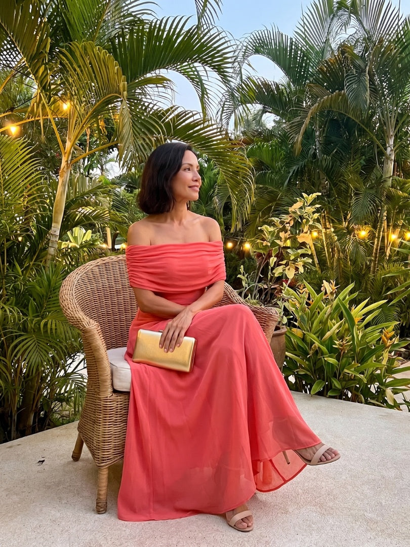 Iris | Avondjurken Feestjurken Dames Off Shoulder Maxi