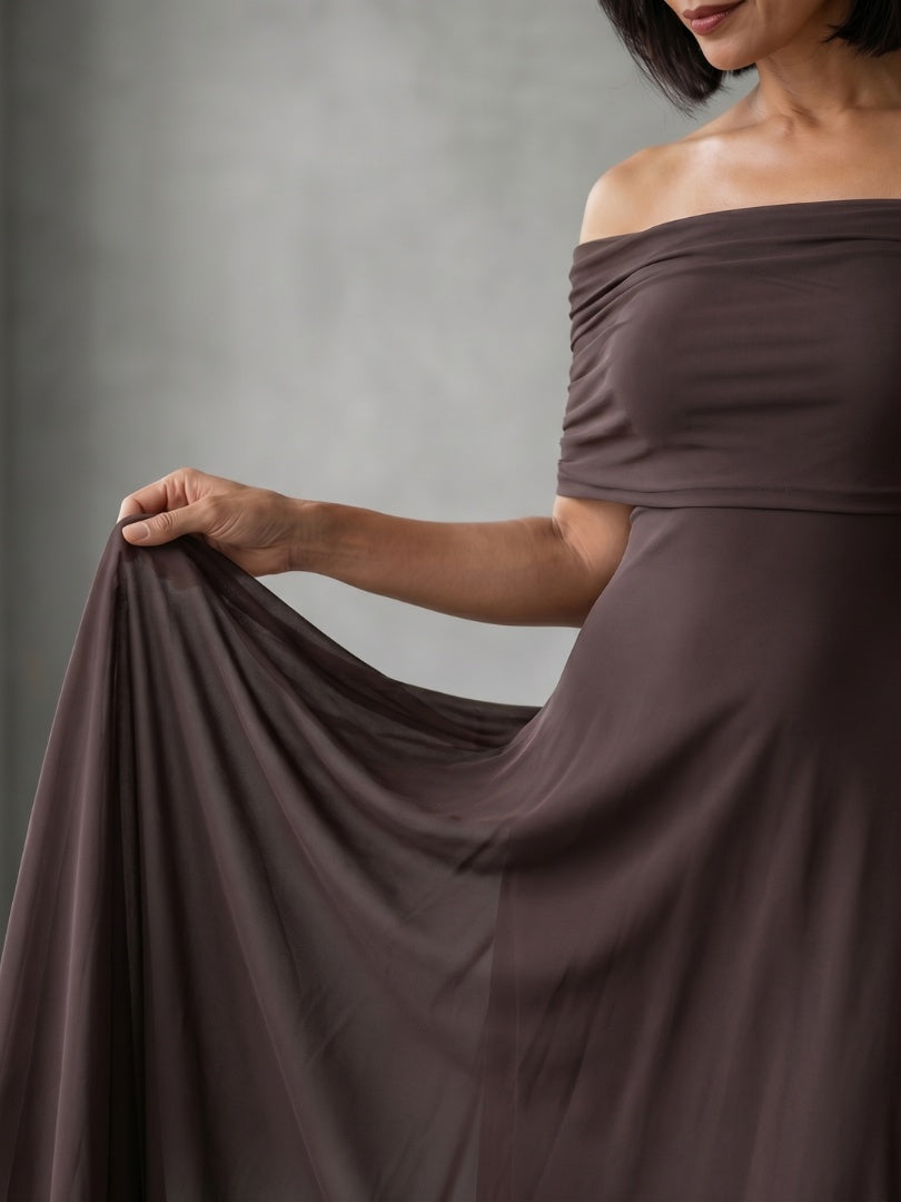 Iris | Avondjurken Feestjurken Dames Off Shoulder Maxi