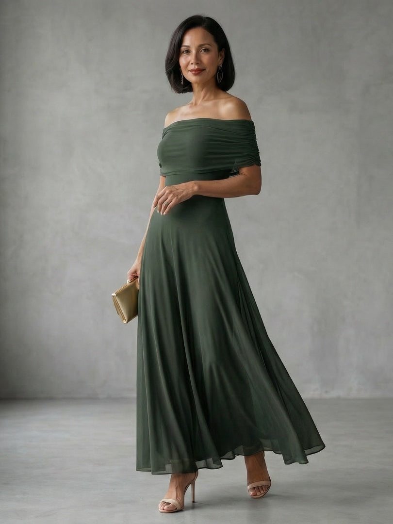 Iris | Avondjurken Feestjurken Dames Off Shoulder Maxi