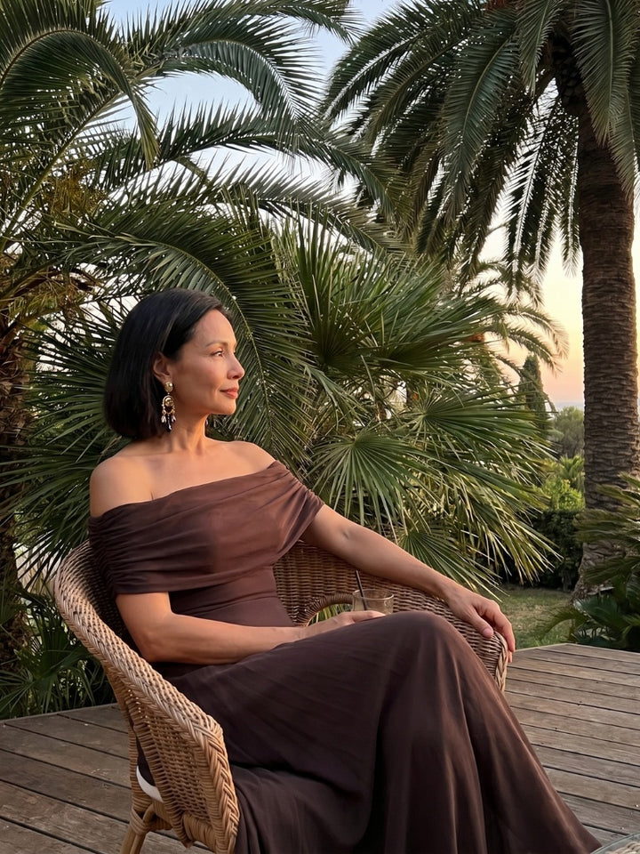 Iris | Avondjurken Feestjurken Dames Off Shoulder Maxi
