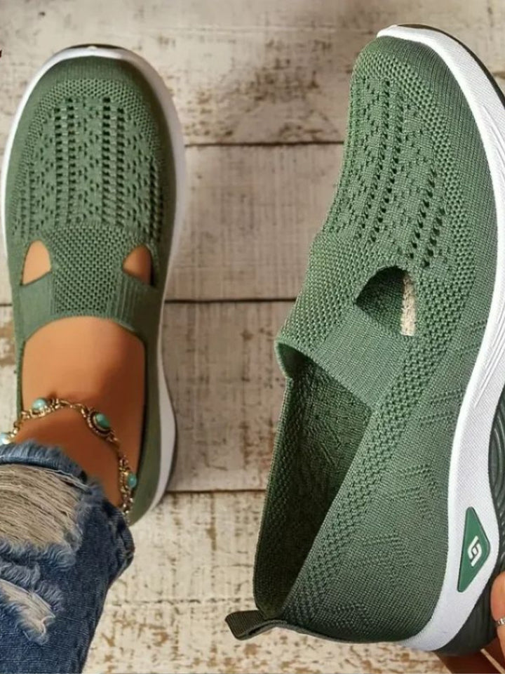 Isa | Sneakers Dames Slip-On Gebreid Instap