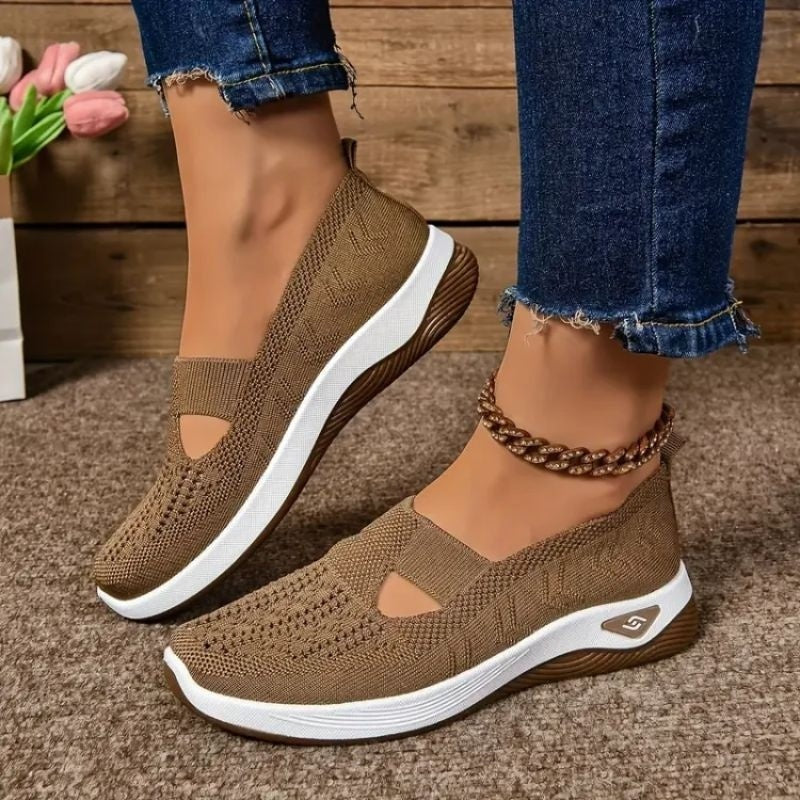 Isa | Sneakers Dames Slip-On Gebreid Instap